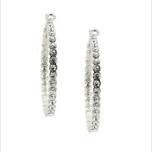 T&J Designs Crystal Hoop Earrings Women Color Silver